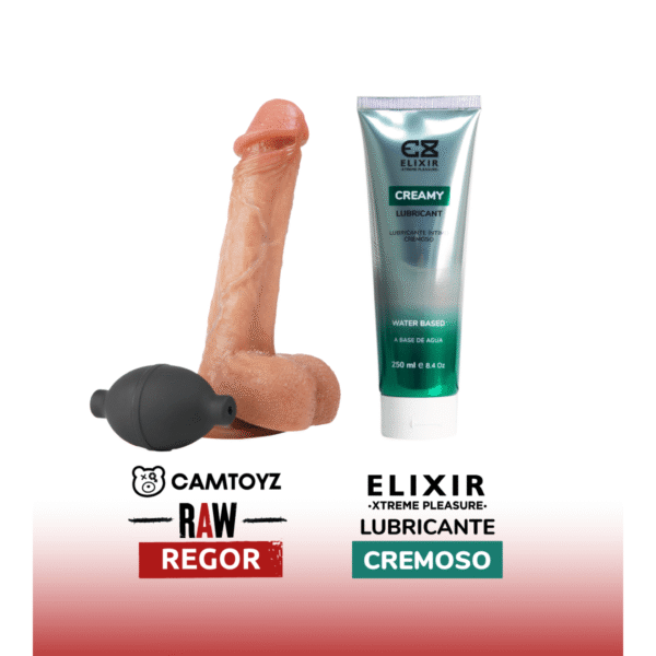 Dildo Eyaculador + Lubricante Cremoso